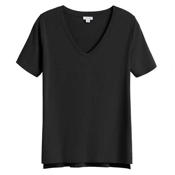 Cuyana Tops - Cuyana Organic Pima Cotton V-Neck Tee Black Size Small